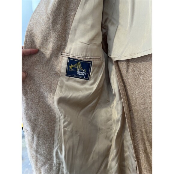 Vintage Derby of San Francisco Mens Sport Coat Blazer Jacket Tweed Tan Size‎ 44 - Picture 9 of 16